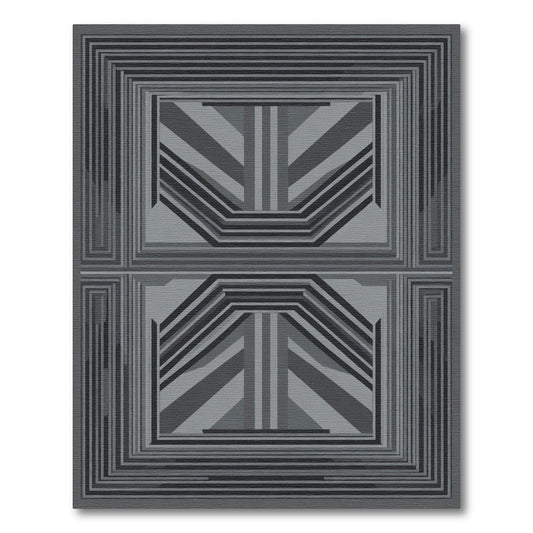 Monochromatic Geometric Stacked Squares Rug