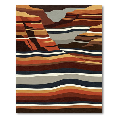 Earthy Canyon Layered Abstract Stripe Rug