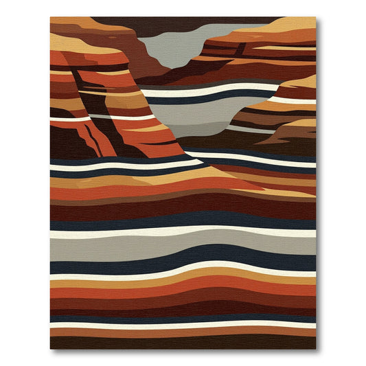 Earthy Canyon Layered Abstract Stripe Rug