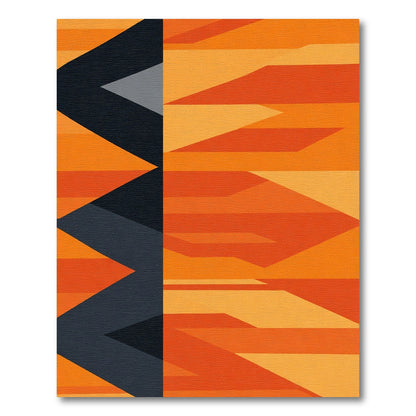 Bold Geometric Stripes Orange Rug