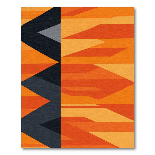 Bold Geometric Stripes Orange Rug
