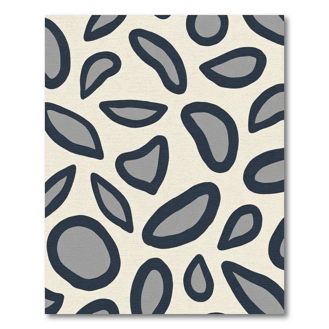 Modern Dark Gray Organic Shape Rug