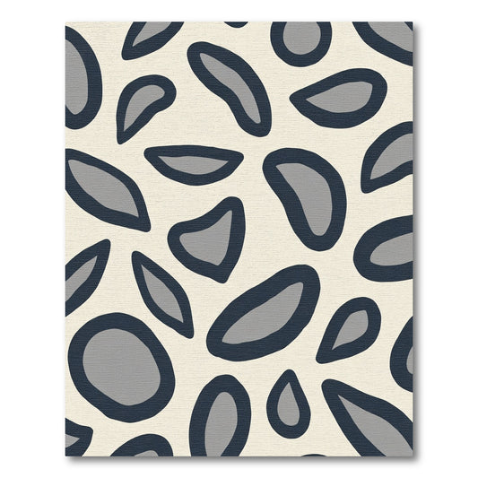 Modern Dark Gray Organic Shape Rug