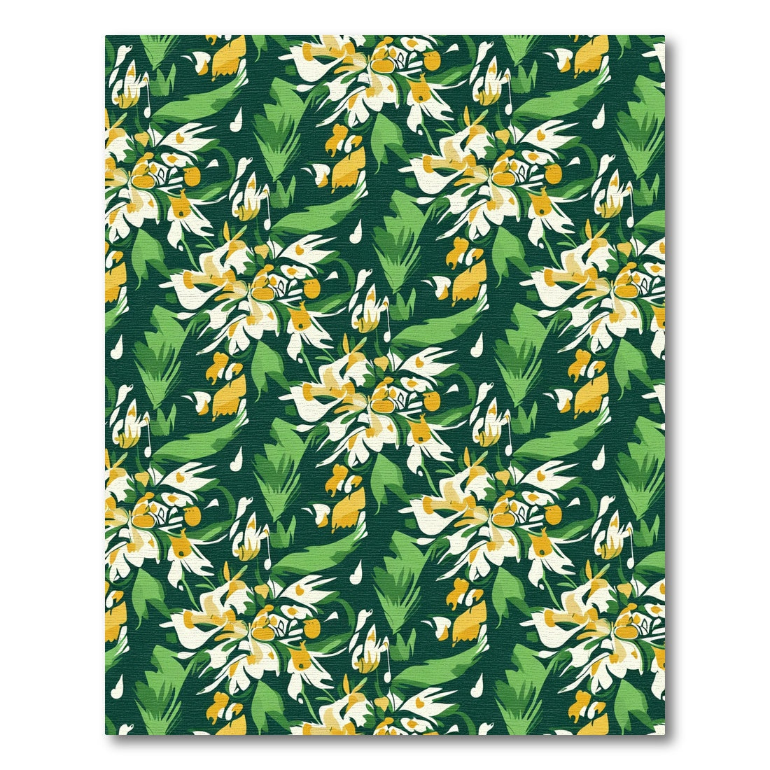 Earthy Green Yellow Floral Burst Rug