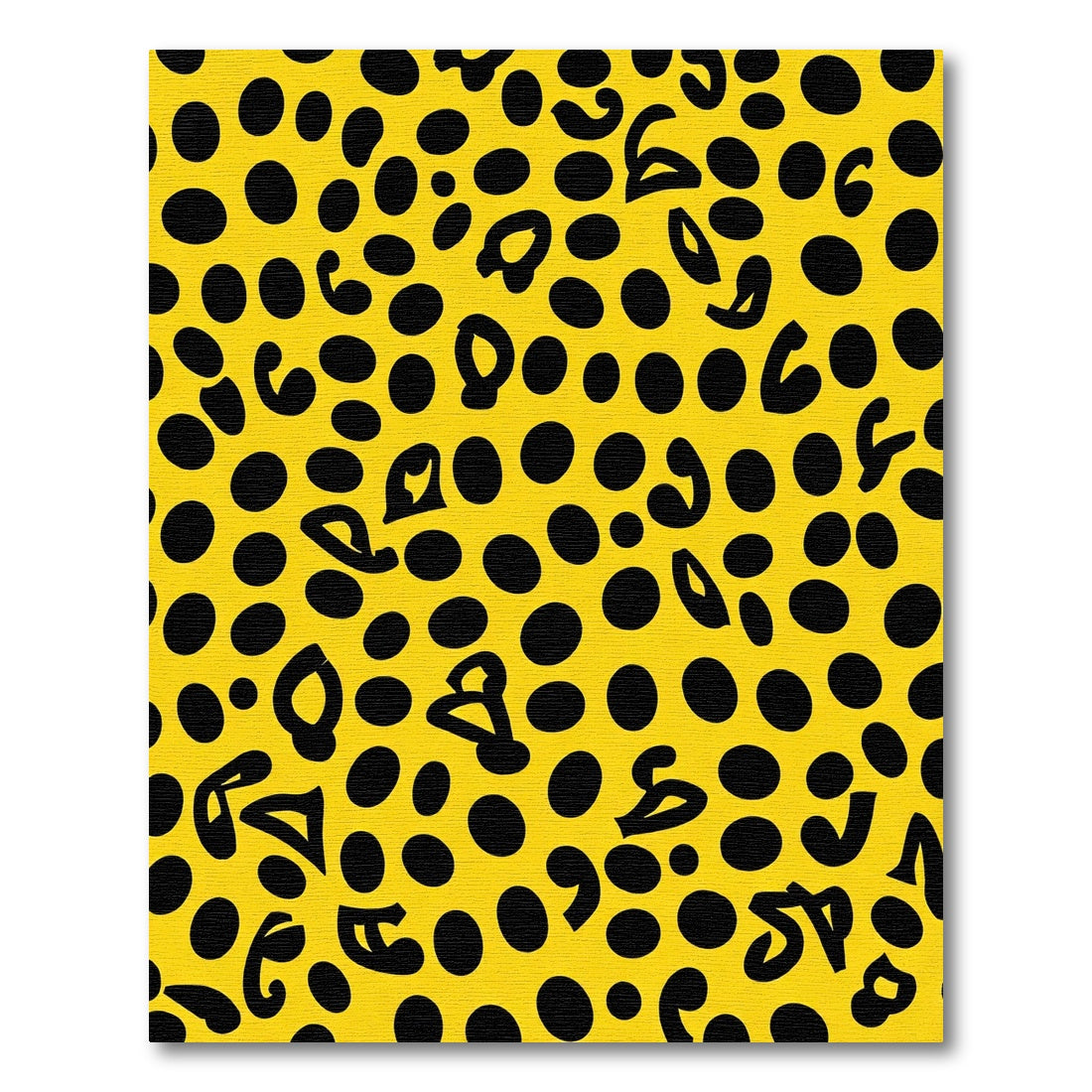 Bold Yellow Black Animal Spots Rug