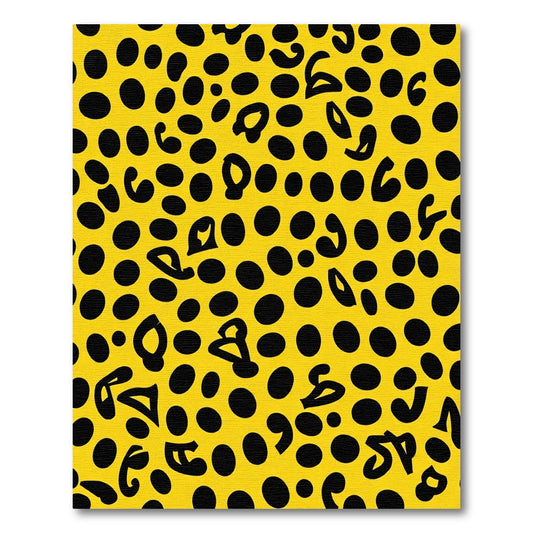 Bold Yellow Black Animal Spots Rug