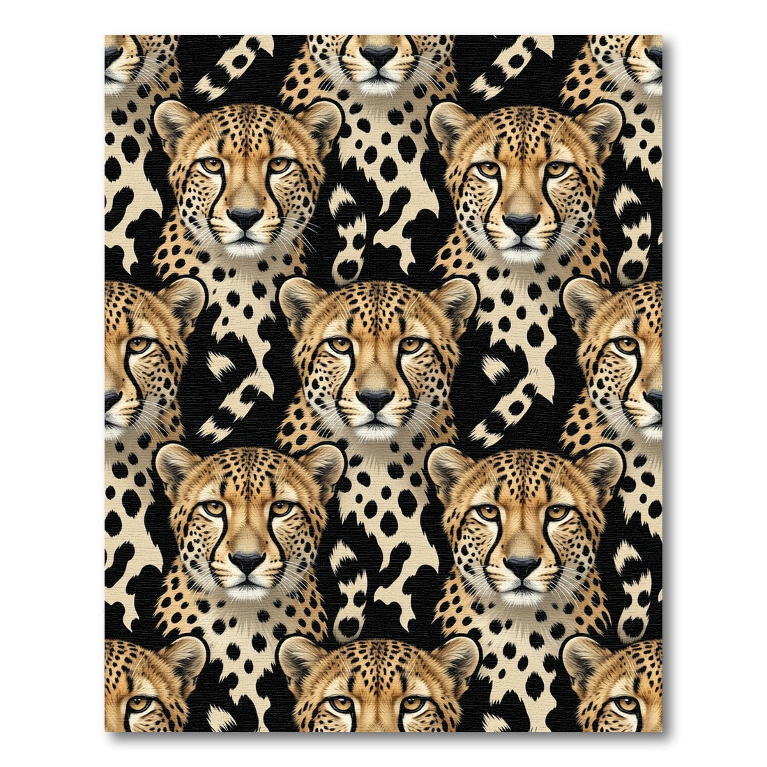 Vivid Cheetah Spots Animal Portrait Rug