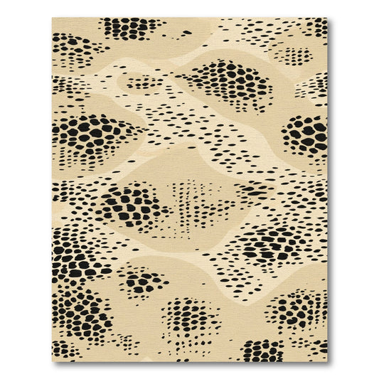 Minimalist Black Dot Sandy Wave Rug