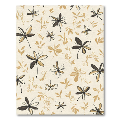 Cream Brown Botanical Flower Arrangement Rug