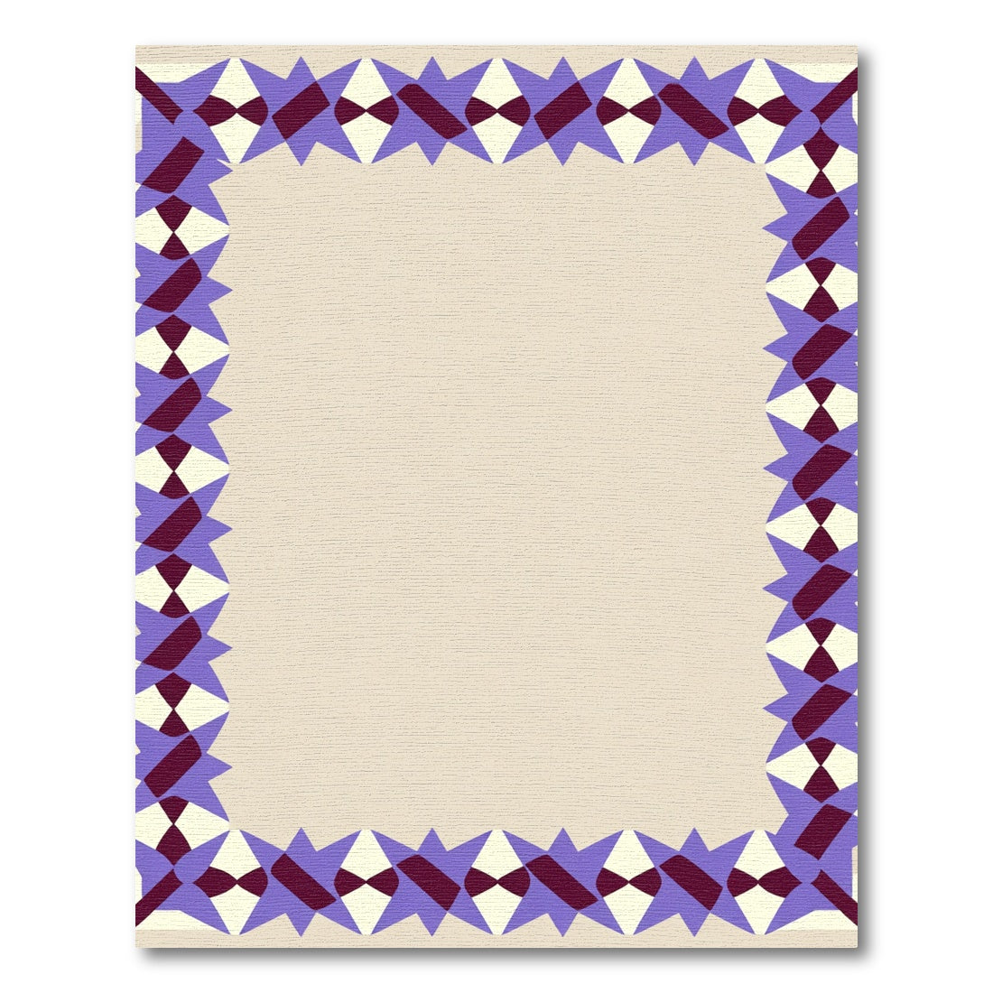 Geometric Lavender Diamond Border Rug