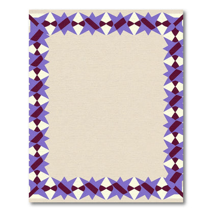 Geometric Lavender Diamond Border Rug