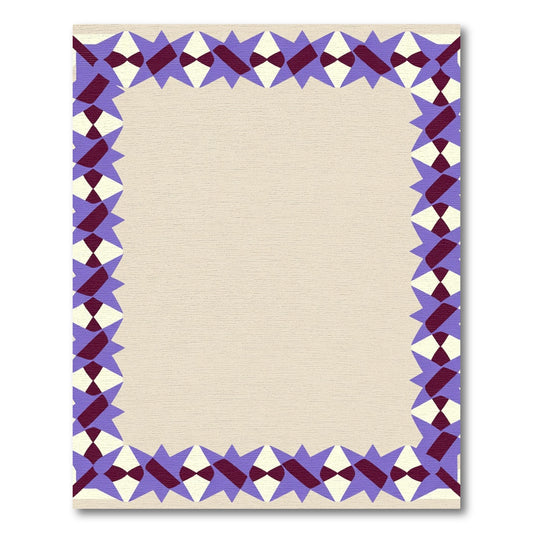 Geometric Lavender Diamond Border Rug