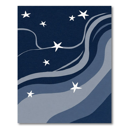 Cosmic Navy Starry Night Swirls Rug