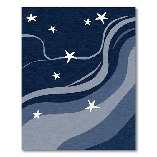 Cosmic Navy Starry Night Swirls Rug