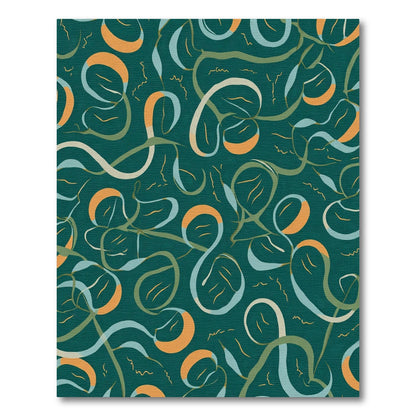 Teal Orange Swirl Organic Rug