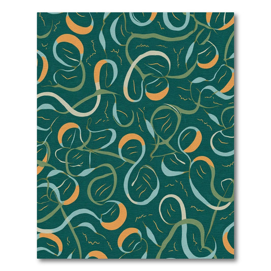 Teal Orange Swirl Organic Rug