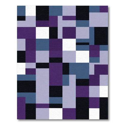 Violet Indigo Abstract Block Rug