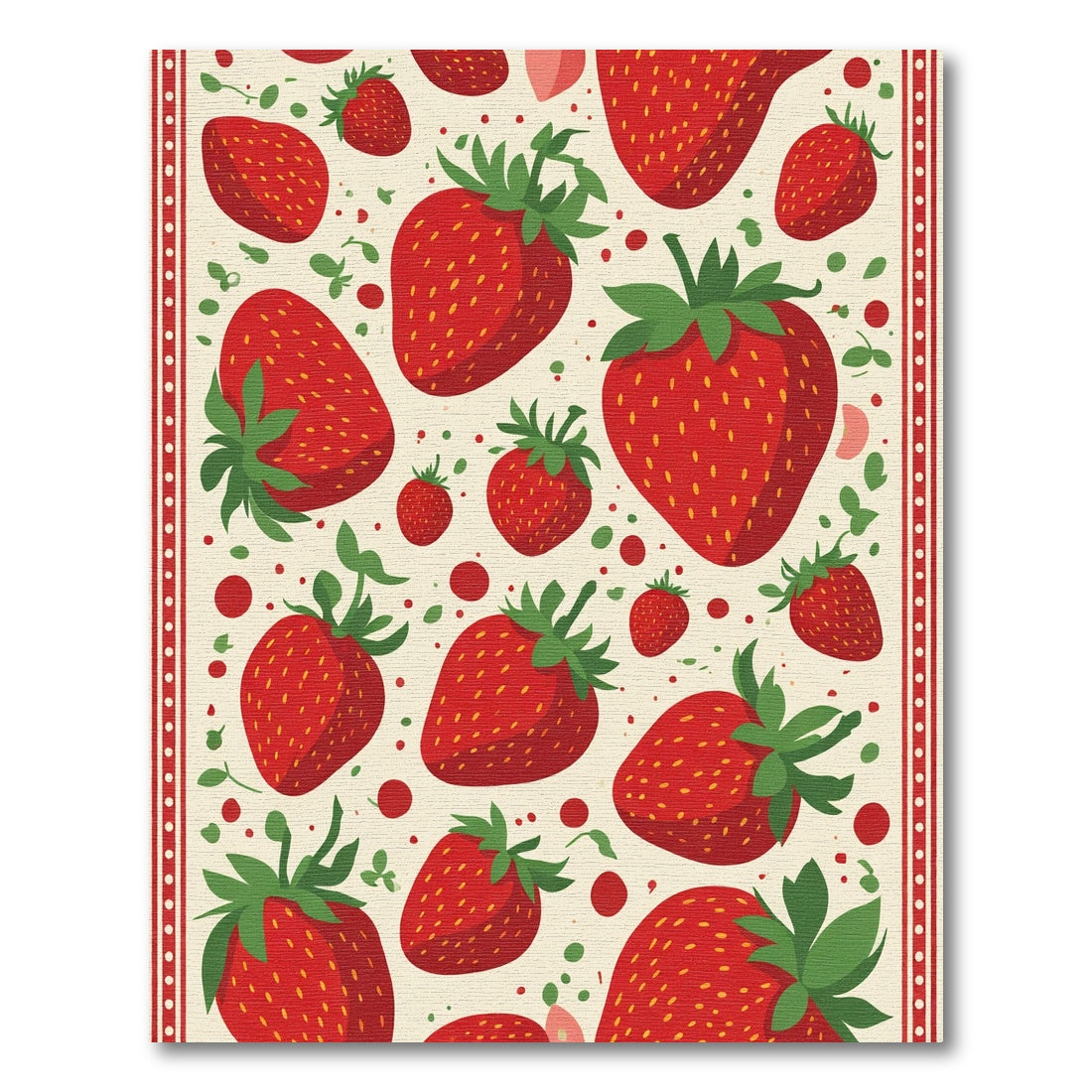 Vibrant Red Strawberry Patch Rug