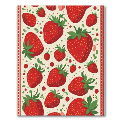 Vibrant Red Strawberry Patch Rug