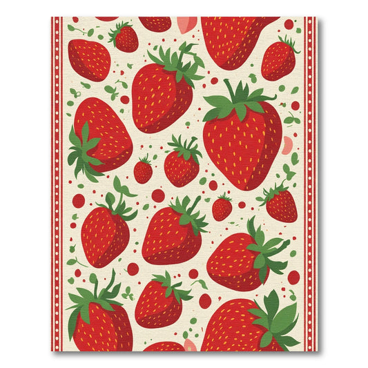 Vibrant Red Strawberry Patch Rug