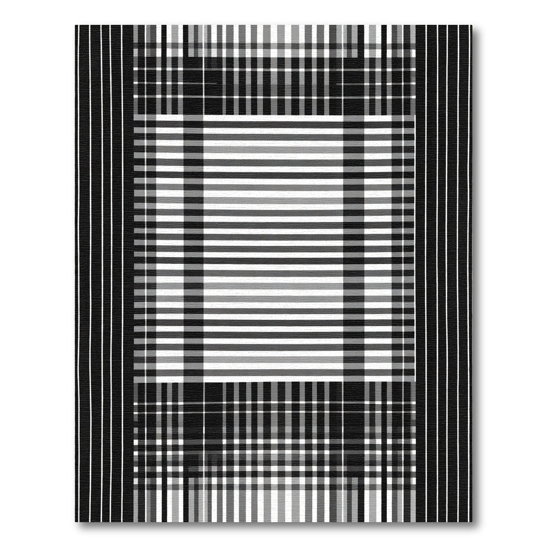 Monochromatic Linear Plaid Graphic Rug