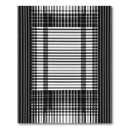 Monochromatic Linear Plaid Graphic Rug
