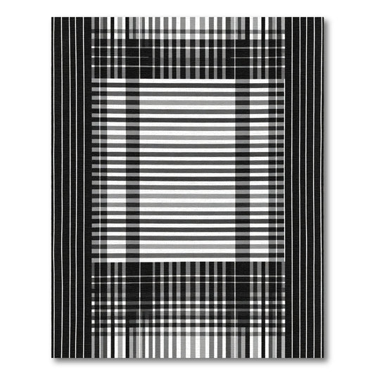 Monochromatic Linear Plaid Graphic Rug