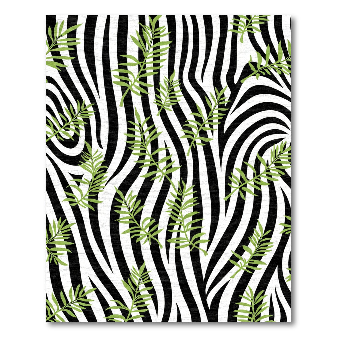 Zebra Fern Leaf Pattern Rug