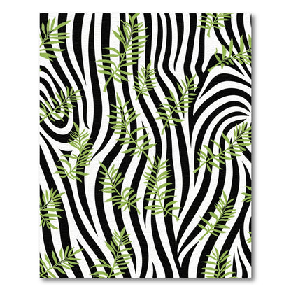 Zebra Fern Leaf Pattern Rug