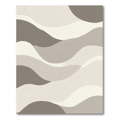 Soft Neutral Tone Wavy Landscape Rug