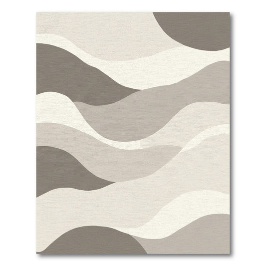 Soft Neutral Tone Wavy Landscape Rug