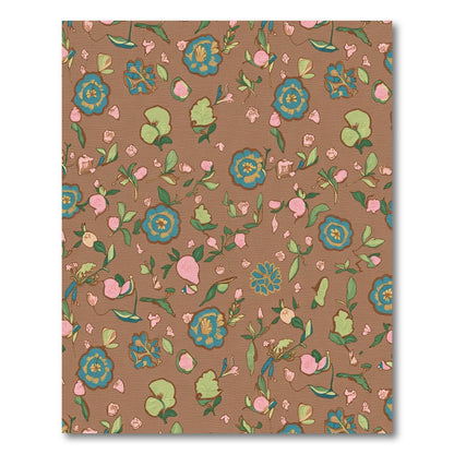 Brown Floral Garden Medallion Rug