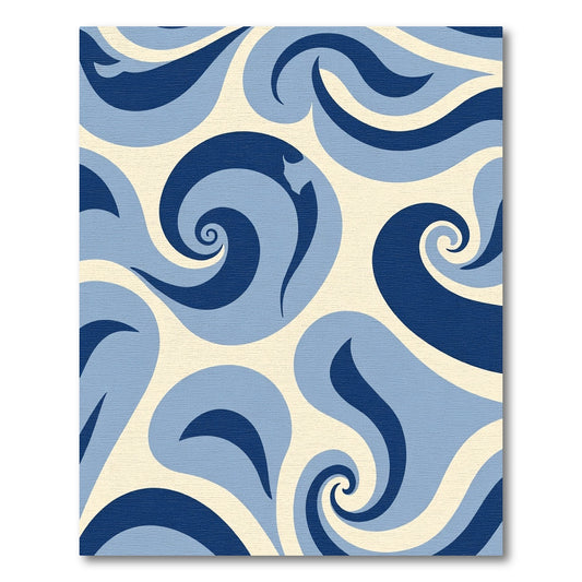 Deep Blue Abstract Swirls Rug