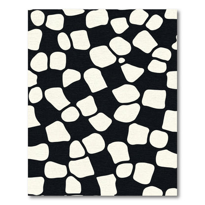 Black White Pebble Scatter Rug