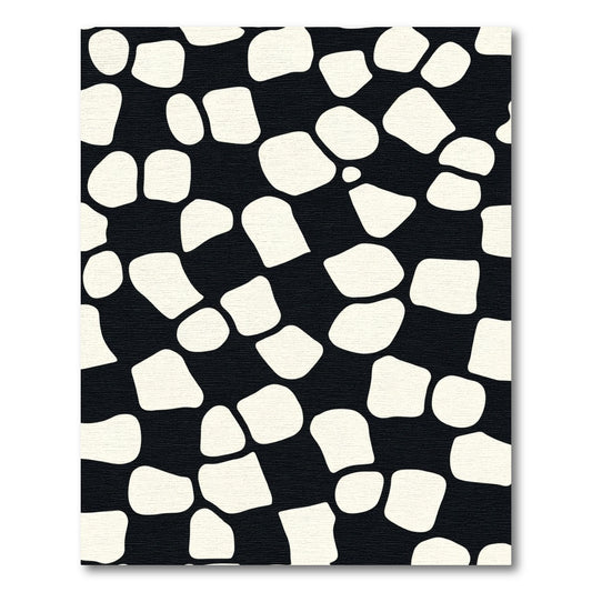 Black White Pebble Scatter Rug