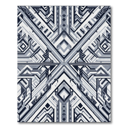 Monochromatic Geometric Art Deco Symmetry Rug