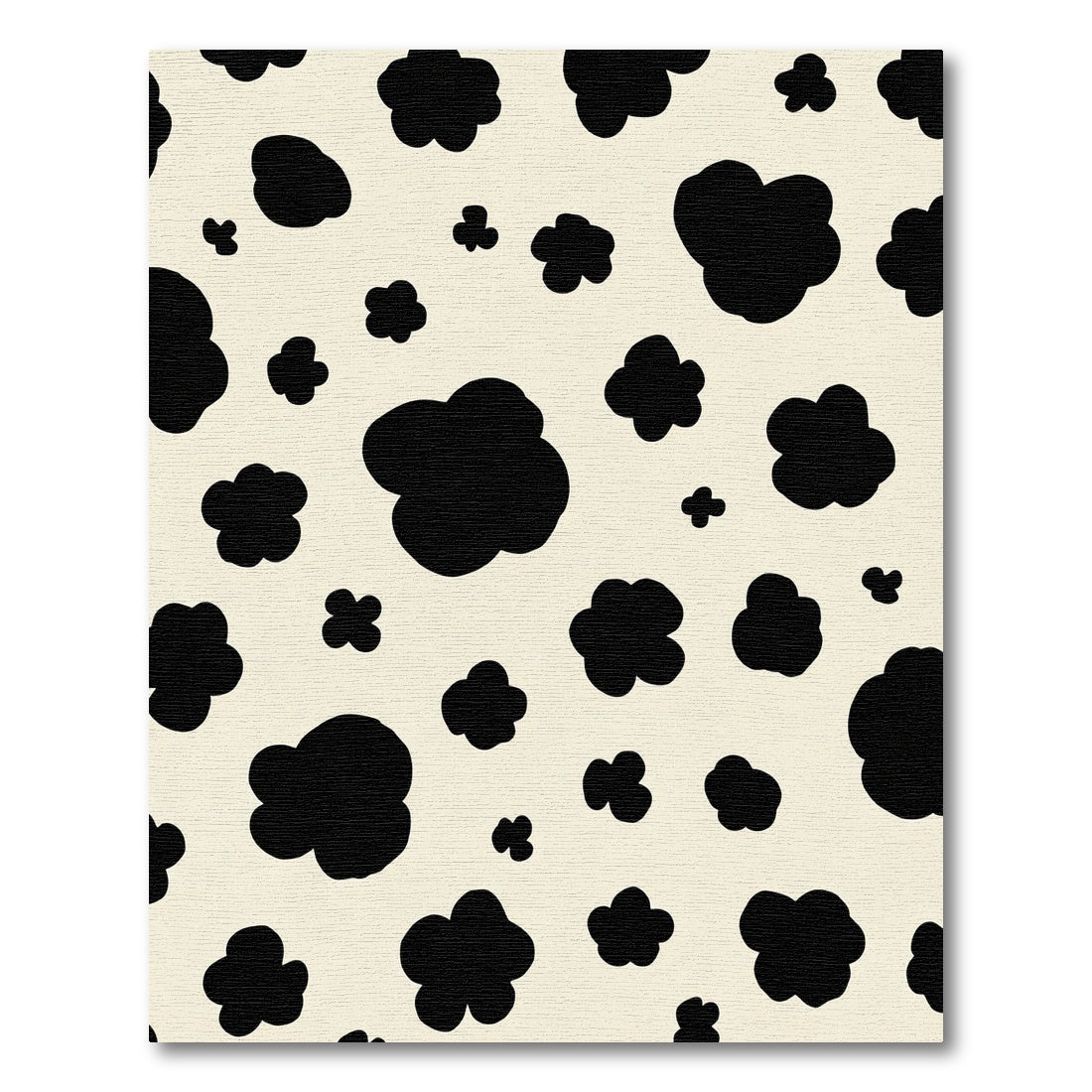 Black Blotchy Cow Print Rug