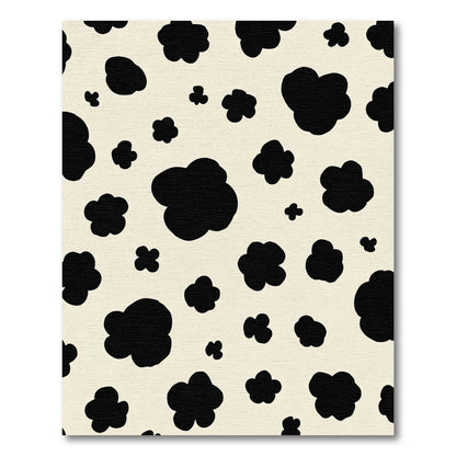 Black Blotchy Cow Print Rug
