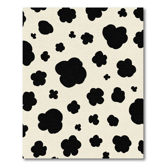 Black Blotchy Cow Print Rug