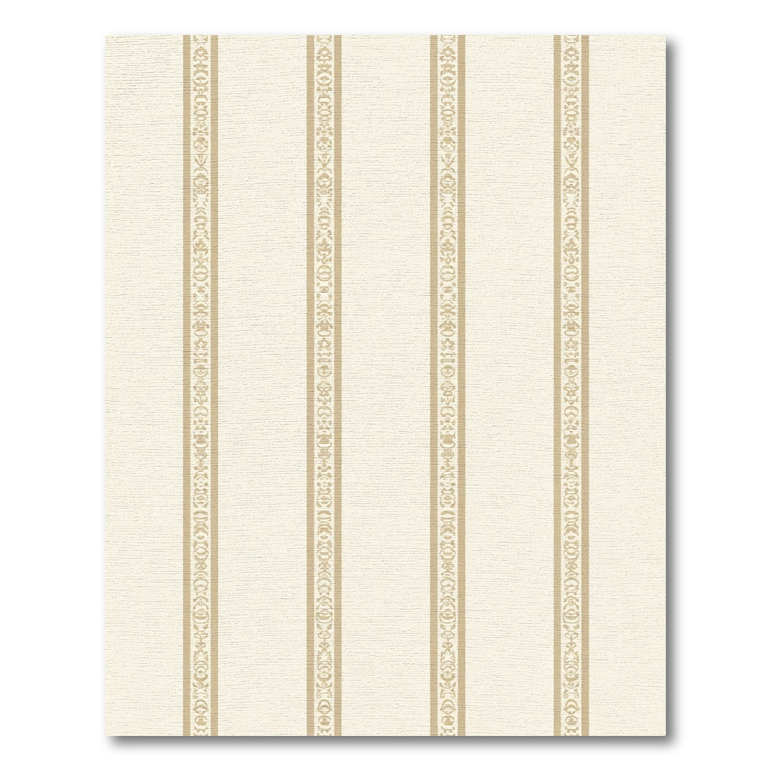 Cream Beige Ornamental Stripe Rug