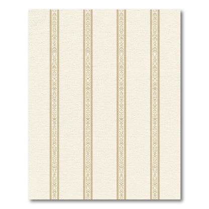 Cream Beige Ornamental Stripe Rug