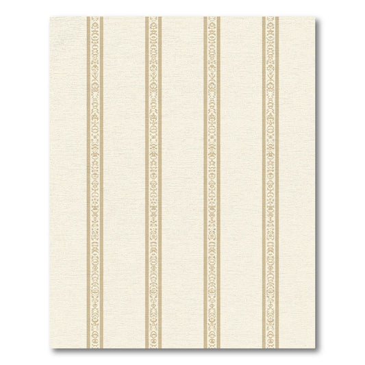 Cream Beige Ornamental Stripe Rug