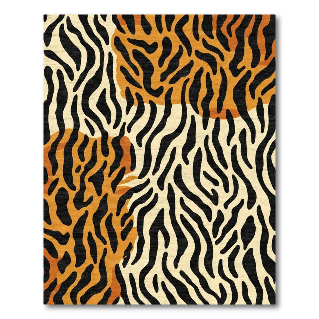 Bold Black Orange Abstract Stripe Rug