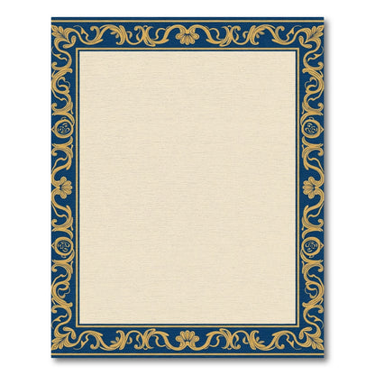 Ornate Navy Gold Vine Scroll Rug
