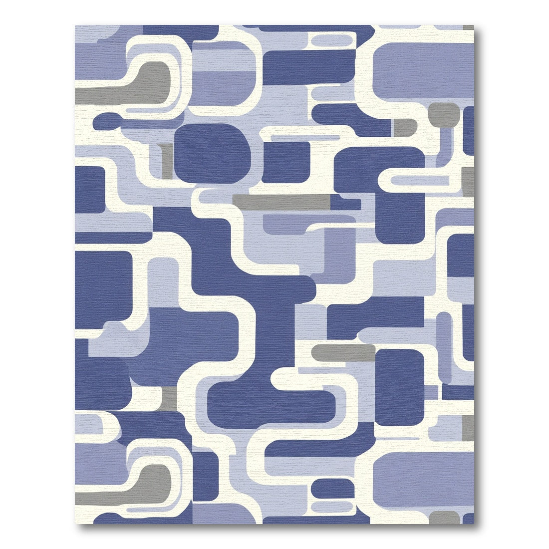 Mid Century Modern Blue Abstract Flow Rug