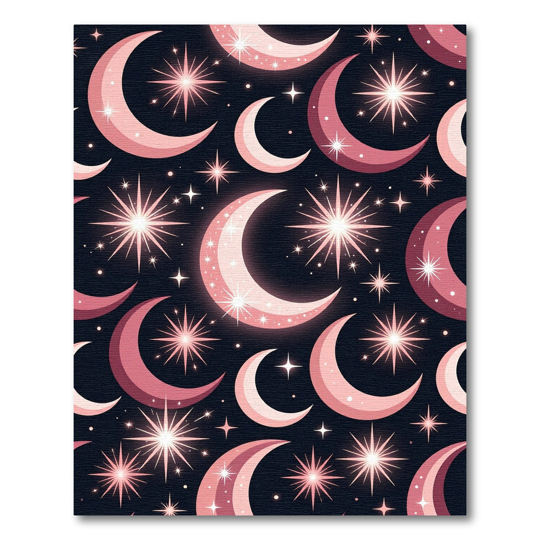 Pink Crescent Moons Celestial Sparkle Rug