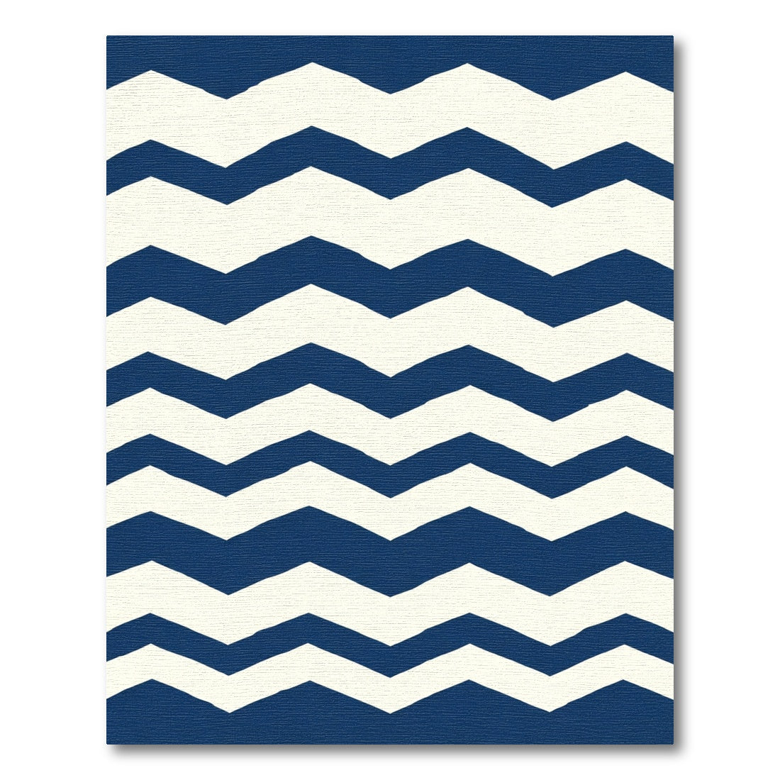 Classic Navy White Chevron Rug