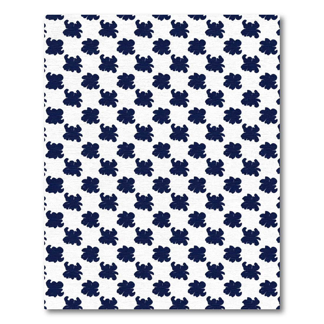 Navy Blossom Repeating Pattern Rug