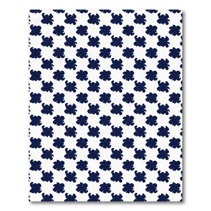 Navy Blossom Repeating Pattern Rug