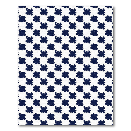 Navy Blossom Repeating Pattern Rug